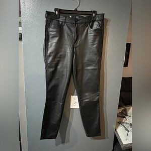 Kut from the Kloth Donna Coated High Rise Fab Ab Ankle Skinny Black 10